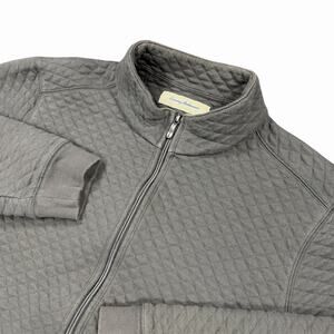 Tommy Bahama 1/4 Zip Pullover Mens Large Gray Quilted Sweatshirt Distressed